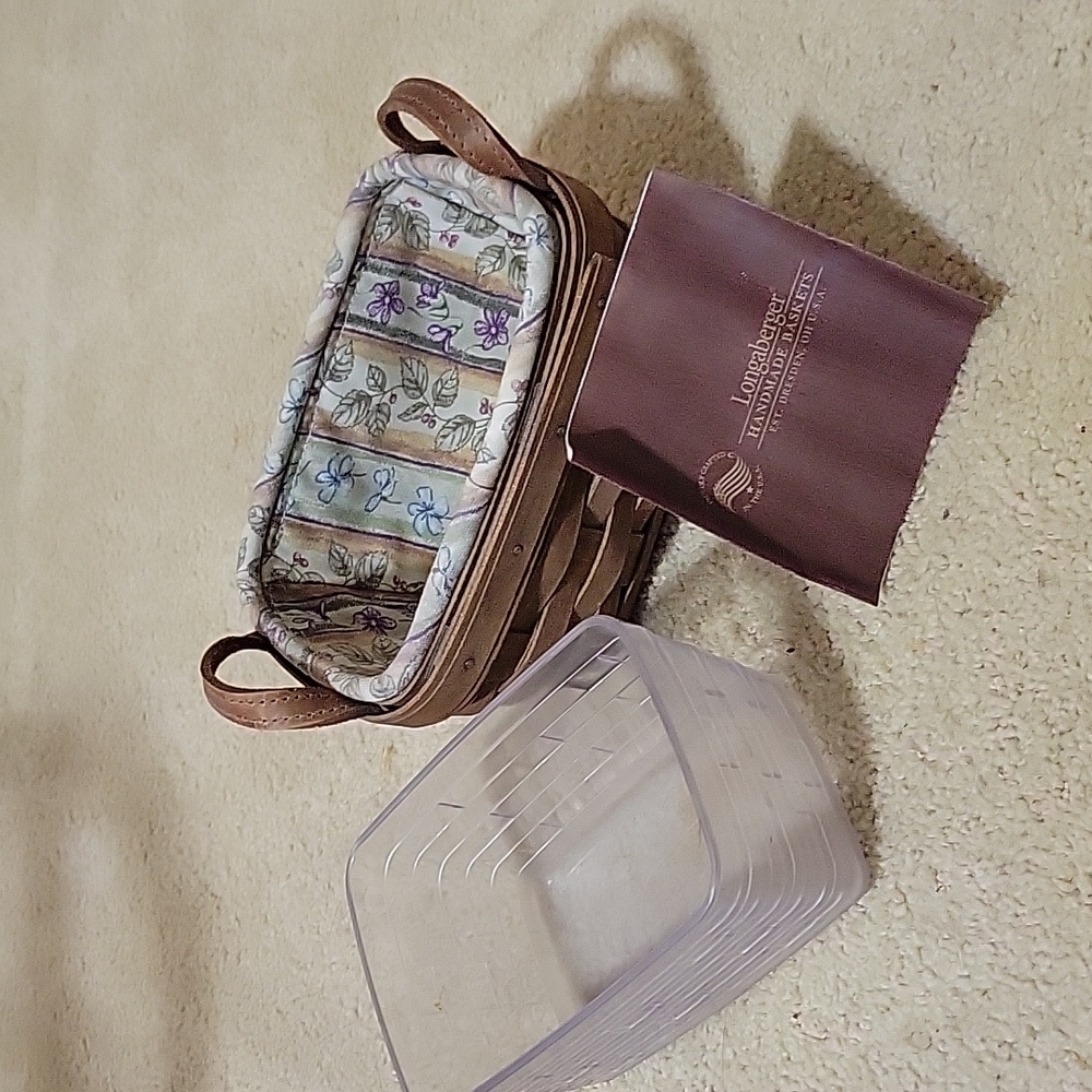 Longaberger Basket with liner and plastic protector 2007